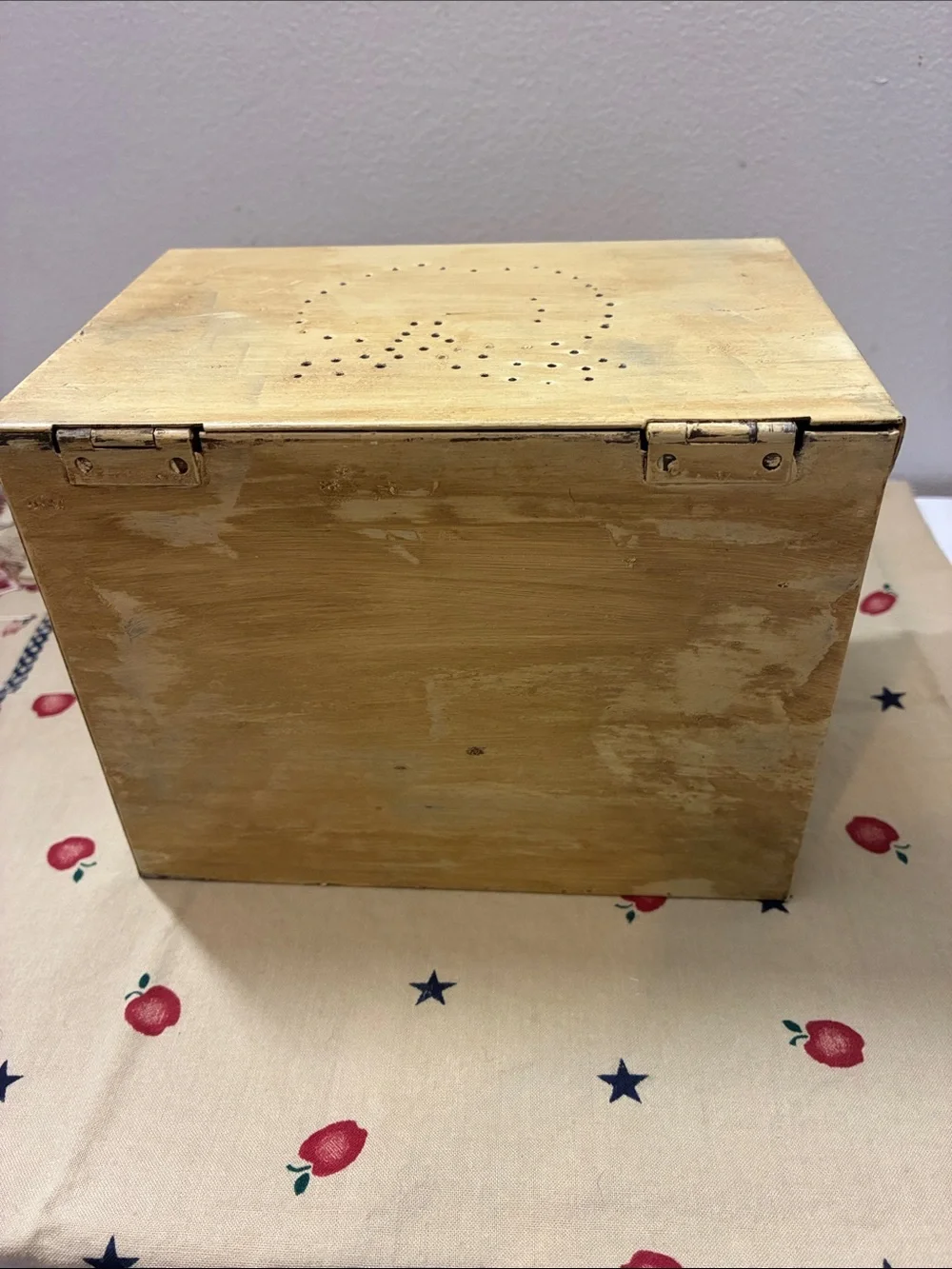 RUSTIC Metal Recipe Card Apple Themed Box with Cream Recipe Cards
